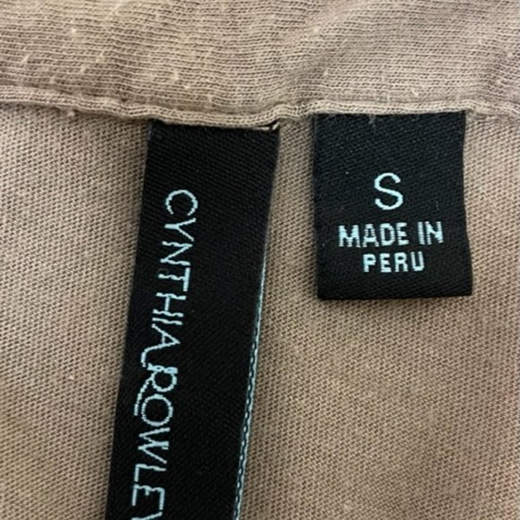 Cynthia Rowley Taupe ¾ Rolled Sleeve Shirt - Picture 2 of 2